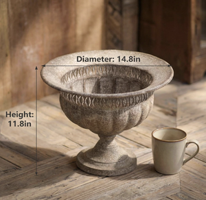 Stone look Iron Tabletop Vase Handmade Distressed Finish Outdoor Indoor Plant Pot Metal Vases Classic Design - Product Image 6