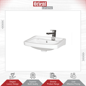 Vasque murale en céramique blanche de qualité supérieure, très demandée, durable et élégante, pour salle de bain - Product Image 3