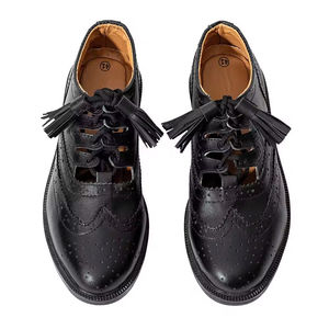 Zapatos Brogue Ghillie Escoceses al por Mayor con Empeine de Cuero Marrón, Suela de Goma y Cordones Largos con Borlas - Product Image 5