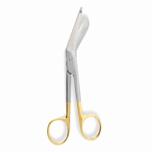 Ciseaux à pansements Lister à bout arrondi en acier inoxydable, ciseaux chirurgicaux angulaires, instrument de coupe de pansements médical réutilisable - Product Image 1