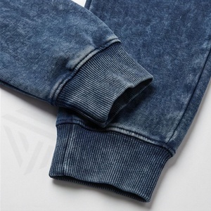 Ensembles de jogging deux pièces vintage en coton avec logo personnalisé, survêtement délavé à l'acide, streetwear, vêtements de sport et de fitness haut de gamme - Product Image 6