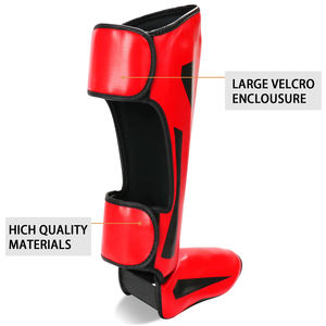 Espinilleras Personalizadas de Boxeo, Protector de Pierna de Cuero PU para MMA, Muay Thai, Sparring, Kickboxing y Artes Marciales - Product Image 3