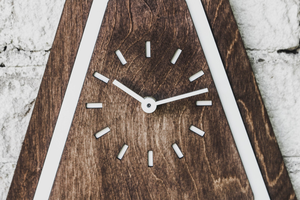 Wooden <b>Wall</b> <b>Clock</b> Analog Modern Geometric Wood <b>Clock</b> for <b>Living</b> <b>Room</b>, Bedroom, Office and Kitchen, Minimalist Decorati - Product Image 5
