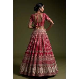 Lehenga choli ออกแบบโดยดีไซเนอร์สำหรับผู้หญิงลำดับดอริและด้ายทำงานหัตถกรรมอินเดียแบบดั้งเดิมที่สวยงาม - Product Image 1