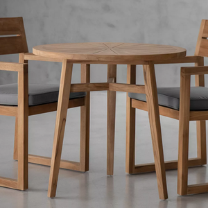 Modern <b>Round</b> <b>Wooden</b> <b>Dining</b> <b>Table</b> Scandinavian Style Stable Design for Outdoor Courtyard Use Natural Finish Home Furniture - Product Image 4