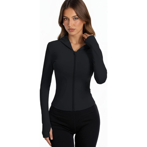 Veste de yoga extensible pour femme, en nylon, athlétique, respirante, légère, avec fermeture éclair, pour l'extérieur - Product Image 3