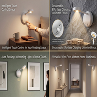 Applique murale LED rechargeable à détecteur de mouvement, télécommandée, à intensité variable, magnétique, sans câblage, pour chambre, couloir, escalier