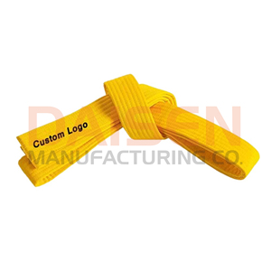 Ceinture de Taekwondo jaune avec logo personnalisé, tissu durable, équipement d'entraînement d'arts martiaux unisexe - Product Image 2