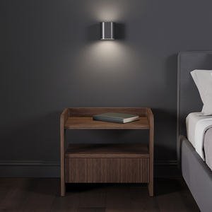 Mesa de Noche de Madera Maciza 100% Natural, Diseño Moderno, Color Marrón Té, para Dormitorio, Sala de Estar, Comedor, Hotel y Apartamento - Product Image 1