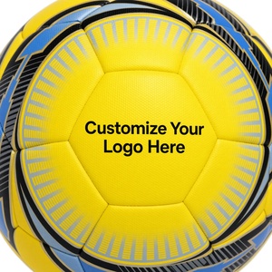 Balón de Fútbol Amarillo Personalizable, Tamaño 5, Balón de Entrenamiento Resistente con Detalles en Azul y Negro, Empaquetado en Bolsa de PP - Product Image 2