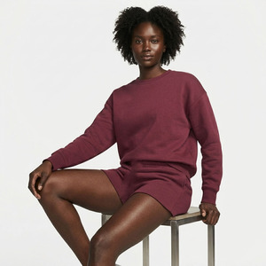 Women Fleece Sweat Shorts Set / Ladies Crew Neck Sweatshirt Casual Sweat Shorts Set / Women's Fleece Shorts Two Piece - Product Image 4