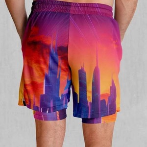 MMA No-Gi BJJ <b>Shorts</b> for Boxing & <b>Grappling</b>-Washed Four-Way Stretch Breathable Front Logo Cross Training Kickboxing - Product Image 2