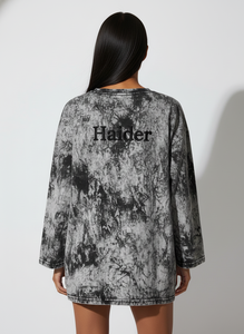 Camiseta Premium para Mujer, Cuello en V, Estilo Holgado, Lavado Ácido, 200 GSM, Algodón, Blanco y Negro - Product Image 5