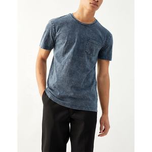 เสื้อยืดลำลองคุณภาพสูงแบบ OEM ล้างสีสไตล์วินเทจสำหรับผู้ชาย ผ้าฝ้าย 200GSM รับผลิตเสื้อยืดแบบ OEM พร้อมติดฉลากส่วนตัว - Product Image 2