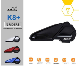 Intercomunicador para Motocicleta DCS K8+ de Plástico ABS, Auriculares para Casco, Conexión para 8 Motociclistas, Alcance de 1200m, Ultraligero, Adaptación/Actualización de BD - Product Image 5
