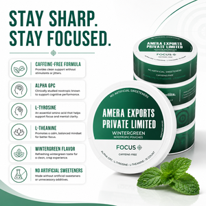 OEM Private Label Caffeine Free Pouches L-Theanine L-Tyrosine Alpha GPC Wintergreen Flavor Dietary <b>Supplement</b> Manufacturer - Product Image 4
