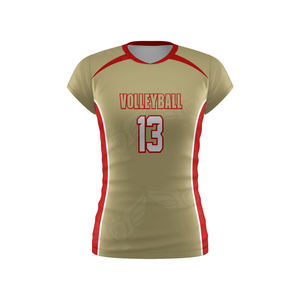 เสื้อวอลเลย์บอลสีแดงทองแบบกำหนดเองสำหรับผู้ชาย แขนกุด พิมพ์ลายแบบ Sublimation ชุดทีม ระบายอากาศได้ดี แห้งเร็ว เสื้อกีฬา - Product Image 2