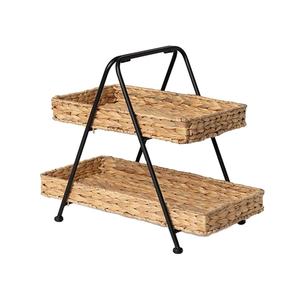 Grand seau de table à 2 plateaux carrés pour panier de serveur de nourriture Seau sur support en métal d'occasion de haute qualité pour hôtel - Product Image 1