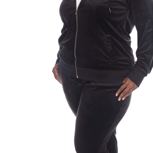 Wholesale Women's Velvet Polyester Spandex Tracksuit <b>Athletic</b> Jogging Suit Custom Activewear Gym Wear OEM ODM Eco-Friendly - Product Image 2