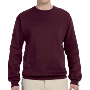 Sweat-shirt à col rond pour homme, couleur marron, coupe classique, couleur unie, décontracté, en molleton tricoté, manches longues, pour l'automne - Product Image 1