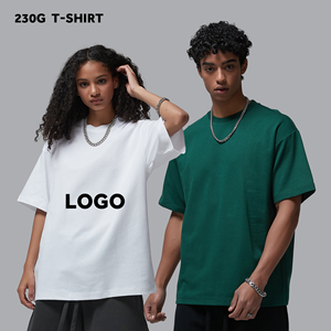 T-shirt d'été de haute qualité 220g respirant anti-plis uni couleur unie streetwear personnalisé à manches courtes coupe classique 100% coton biologique - Product Image 1