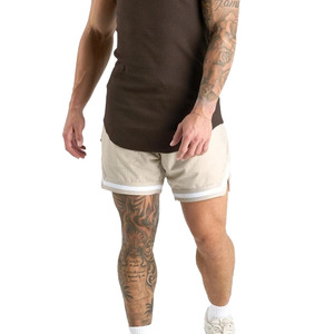 OEM 2026 5 Inch <b>Men</b> Sports Shorts Wholesale Canvas Knee Length Mid Waist Drawstring Closure Lace Decoration Gym Fitness Quick - Product Image 5