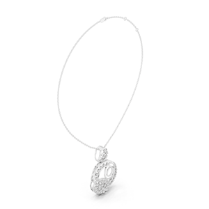 Pendentif Halo Infini en Or Blanc 18 carats, Pendentif Cercle Éternel, Pendentif Étincelle Lunaire, Pendentif Fleur Cosmique, Pendentif Tourbillon Radiant - Product Image 1