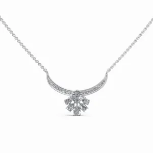 Collier pendentif en diamant cultivé en laboratoire certifié IGI, clarté VVS, 0,964 carat, en or blanc 18 carats, pour femmes, pour fiançailles et mariage - Product Image 1