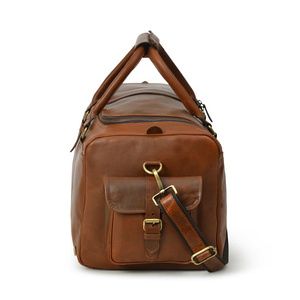 Sac de voyage en cuir personnalisé à prix de gros abordable, sac de week-end vintage haut de gamme en cuir véritable pour hommes - Product Image 2