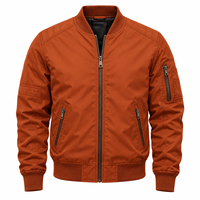 Blouson Bomber Zippé de Luxe pour Homme, Tissu Haut de Gamme, Couleur Violette Unie, Vêtement d'Extérieur Hiver avec Col Montant, Blouson Bomber Homme OEM