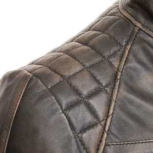 Wholesale High Quality Custom black men's winter <b>jackets</b> 100% genuine Leather Cotton-Lined Men's <b>Jackets</b> Stand Collar Zipper - Product Image 4