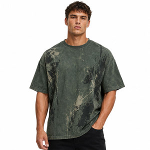 T-shirt décontracté de haute qualité à épaules tombantes, effet soleil délavé, finition lisse et design confortable et tendance - Product Image 1