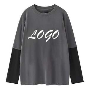 Camisetas de Hombre de Manga Larga, Doble Capa, Estilo Urbano, Tendencia Actual, Personalizadas con Logotipo, 100% Algodón, Talla Grande, de Alta Calidad - Product Image 5