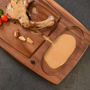 Planche à découper en bois, plateau de service rectangulaire, assiette de dîner à compartiments, écologique, sans danger pour les aliments, compatible lave-vaisselle, lavage à la main - Product Image 5