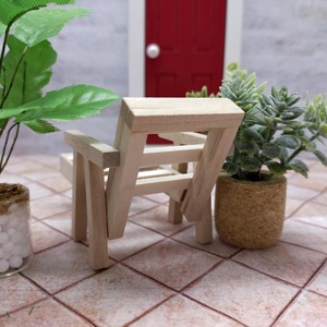 Sillón de Madera en Miniatura, Escala 1:12, Muebles para Casa de Muñecas, Sillón de Madera Natural sin Acabado, Decoración DIY para Mayores de 14 Años - Product Image 4