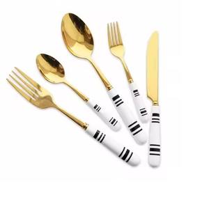 Ensemble de couverts modernes en acier inoxydable pour restaurant, manche rose, anti-rouille, cuillère, fourchette, couteau, argenterie - Product Image 3