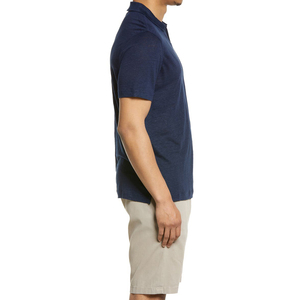 Polo Azul Marino para Hombre, Color Sólido, Tejido de Algodón, Informal, Verano, Manga Corta, con Cuello - Product Image 3