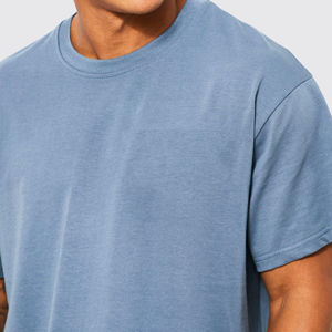 Camiseta Oversize de Hombre de Corte Holgado, Algodón Peinado Liso, Personalizable, Cuello Pequeño, Hombro Caído, Logo Frontal, Estilo Streetwear, Barata - Product Image 6