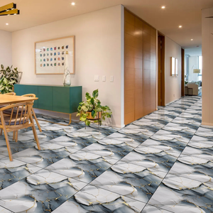 Baldosas de porcelana para suelo Teranga Cloud Gold de 60x60 cm, diseño contemporáneo brillante para baño, 600 mm x 600 mm - Product Image 6