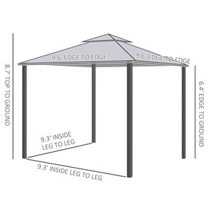 Gazebo da Giardino 3x3 Metri con Struttura in Metallo, Tetto Morbido e Pareti con Doppia Rete - Product Image 3