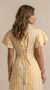 Robe Courte Rayée Premium en Coton pour Femme – Légère et Fluide, Idéale pour l'Été – Vente en Gros - Product Image 3