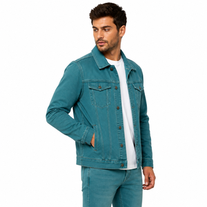 Veste en jean élégante pour homme, offrant une construction durable, une mobilité confortable et un style polyvalent pour les looks décontractés et urbains. - Product Image 2