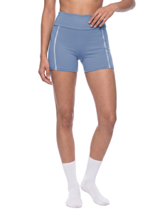 Shorts Deportivos de Cintura Alta para Mujer, Color Sólido, Tejidos, para Yoga, Ejercicio, Fitness, Cintura Elástica, Transpirables, Spandex, Poliéster - Product Image 3