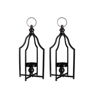 Support à bougie en métal, porte-bougie pour l'éclairage et la décoration de la maison, ensemble élégant avec finition antique, porte-bougie décoratif - Product Image 1