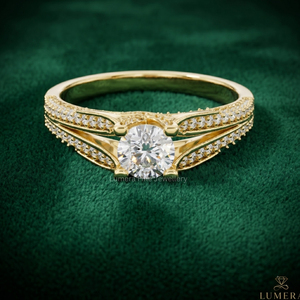 แหวนหมั้นทองคำขาว 14K ประดับเพชรทรงบริลเลียนท์คัท เพาะเลี้ยงในห้องปฏิบัติการ รับรองโดย IGI ชุบทอง 18K ดีไซน์แหวนคู่แบบแยกส่วน - Product Image 1