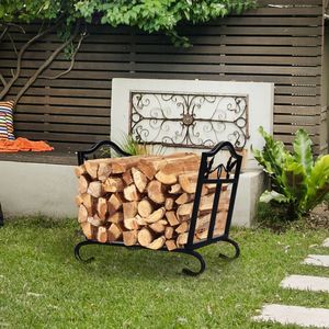 Steel Foldable Firewood <b>Log</b> Rack Convenient Wood Storage <b>Holder</b> for Fireplaces Home Accessories - Product Image 2