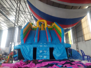 Tobogán Acuático Inflable Happy Castle de 13X12.7 pies con Doble Carril y Piscina, Fácil de Instalar, Material de PVC, para Jugar al Aire Libre - Product Image 4