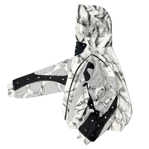 Sweat à capuche homme personnalisé effet vieilli, peinture pulvérisée, rivets et strass, 100% coton molletonné, coupe classique, hiver, écoresponsable, soie - Product Image 2