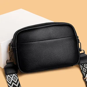 Sac messager en cuir de vache souple de haute qualité pour femmes, sac à main de marque de créateur à la mode, petit sac à bandoulière 100% cuir véritable - Product Image 5