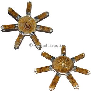 Premier exportateur de produits fengshui Solar Chakra Golden Quartz Orgone Energy Generator Supplier Orgone Energy Generator Orgone Energy en vrac - Product Image 1